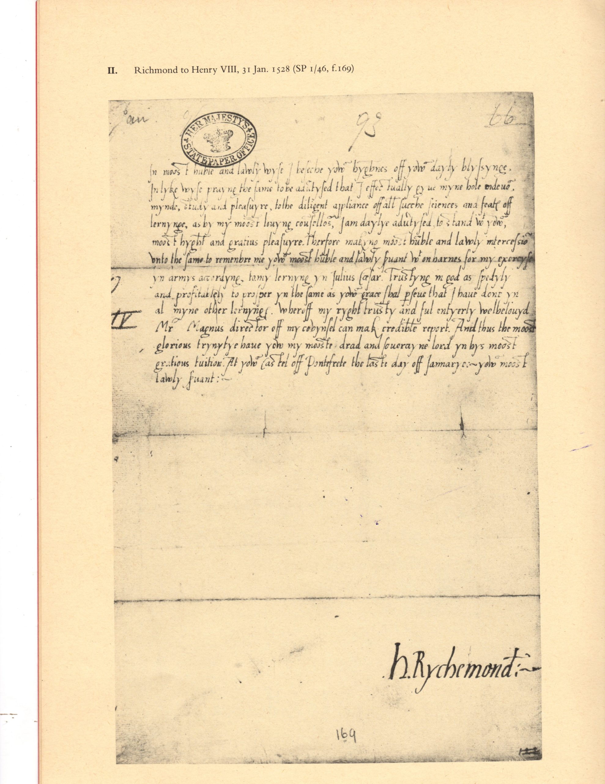 January 31, 1528 - A Request From an Older Henry FitzRoy