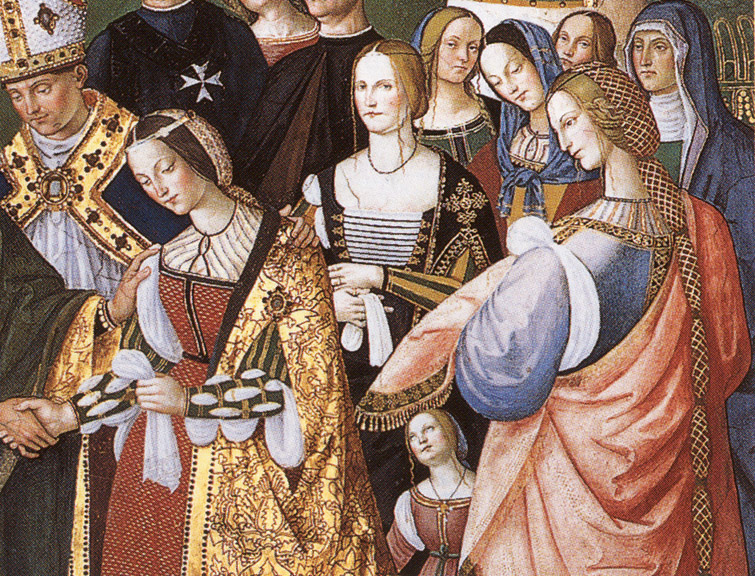 1502 Betrothal Scene by Pinturicchino (Aeneas Piccolomini Introduces Eleonora of Portugal to Frederick III)