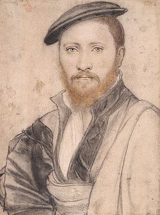 Ralph Sadler (technically "an unidentified man" but...) circa 1535, by Hans Holbein (public domain via Wikimedia Commons)
