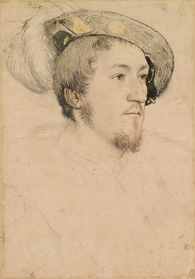 Unknown man believed to be George Boleyn, Lord Rochford, by Hans Holbein