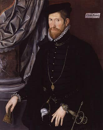 Sir Nicholas Throckmorton, by an unknown artist, c. 1562, National Portrait Gallery, London (public domain via Wikimedia Commons).